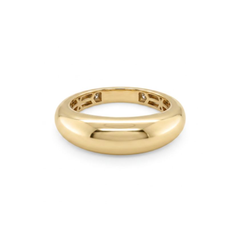 Dome Polished Ring, 14kt Yellow Italy