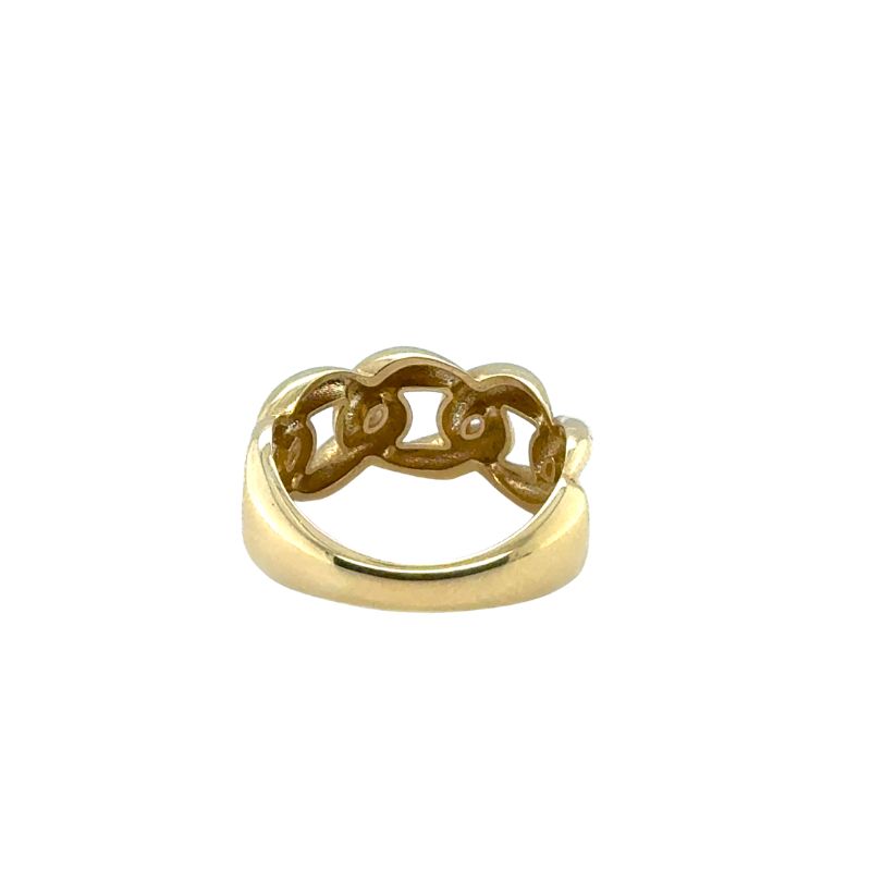 Wide Cuban Ring 14kt Yellow Italy - Image 2