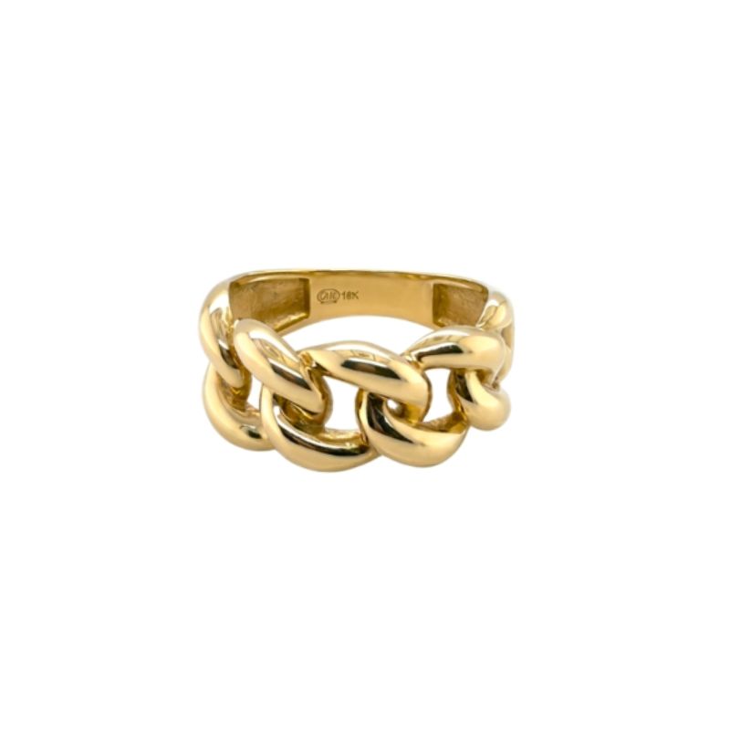 Wide Cuban Ring 14kt Yellow Italy