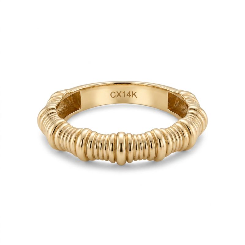 Stacked Rings Right Hand Ring, 14kt Yellow