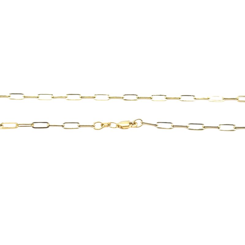 Thin Paperclip Necklace, 14kt Yellow - Image 2