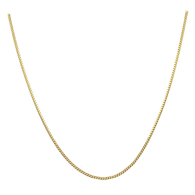1.3mm Wide Cuban Necklace, 16~22 Long 14kt Yellow Italy