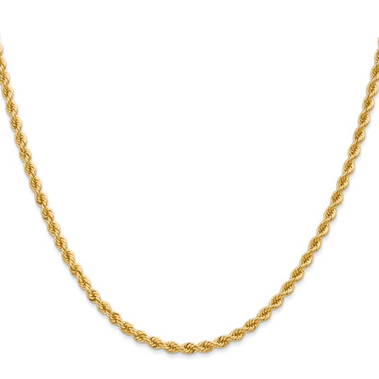 2.35mm Solid Rope Chain, 14kt Yellow