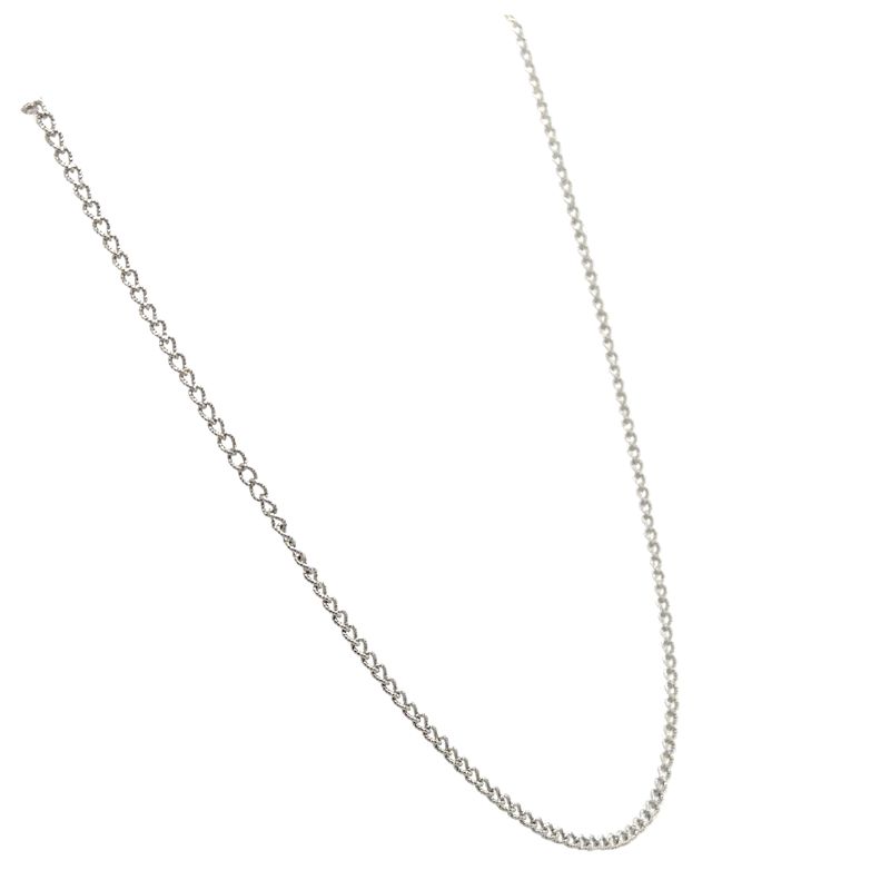 2.0mm Wide Twisted Wire Cuban Chain, 16~22 14kt White Italy - Image 2
