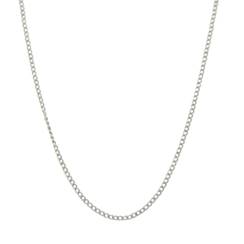2.0mm Wide Twisted Wire Cuban Chain, 16~22 14kt White Italy