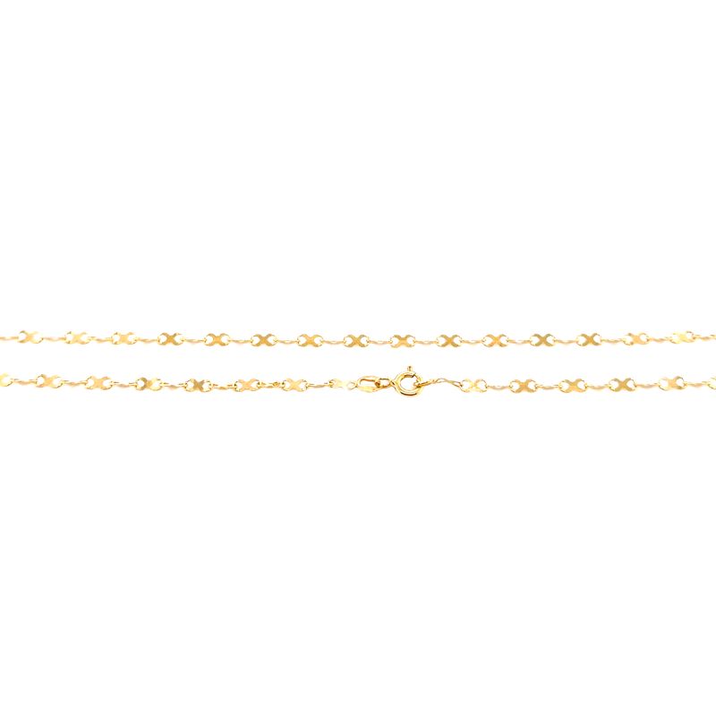 Medium Polished Interlocking ~22X~22 Necklace, 14kt Yellow Italy - Image 2