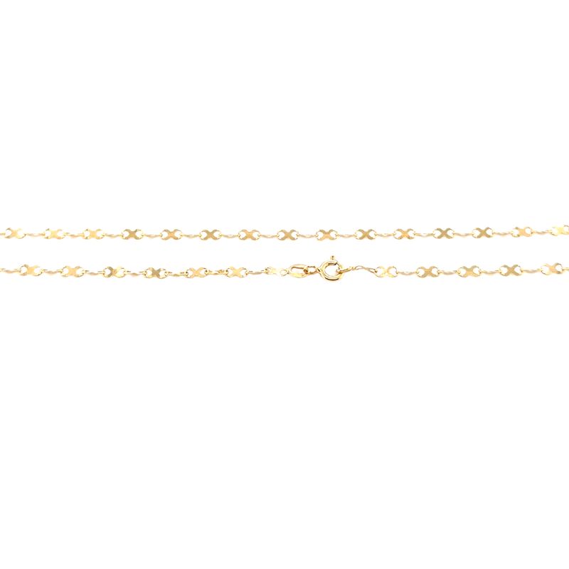 Medium Polished Interlocking ~22X~22 Necklace, 14kt Yellow Italy - Image 2