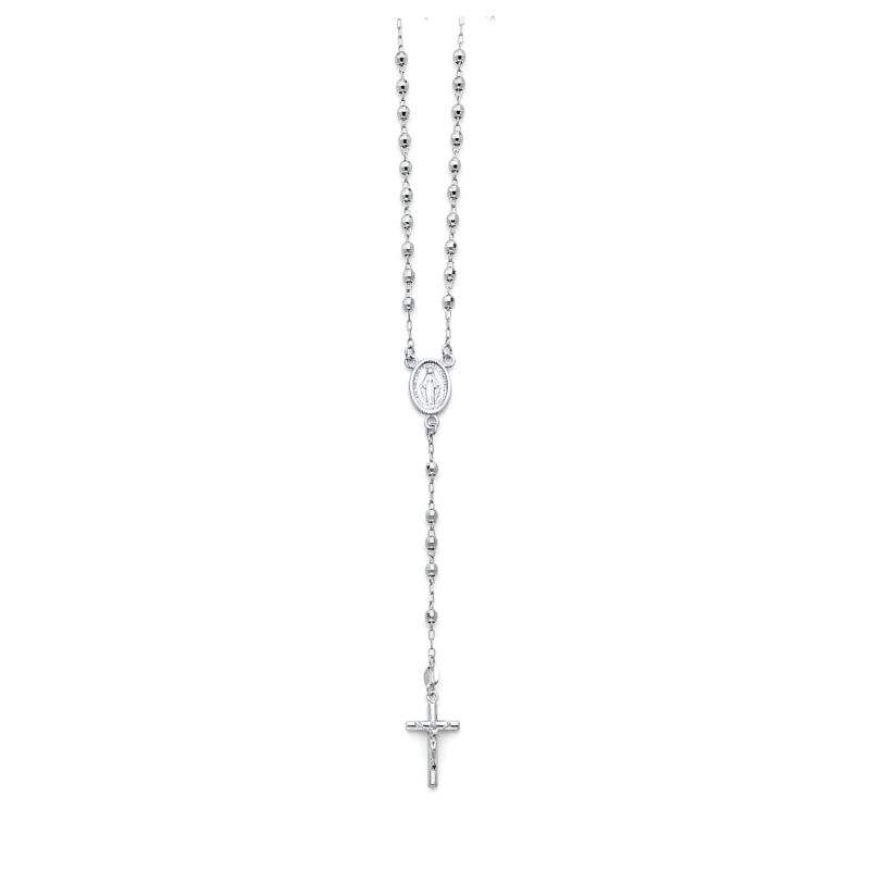 Disco Ball Style Rosary, 14kt White