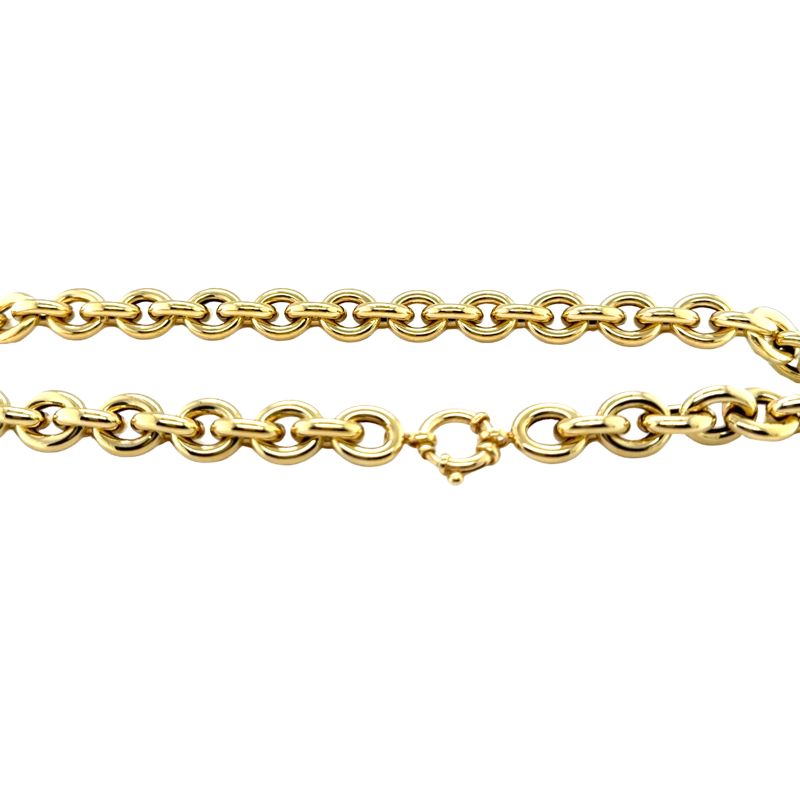 Large Cable Link Necklace 18~22 long 14kt Yellow Gold Italy - Image 3