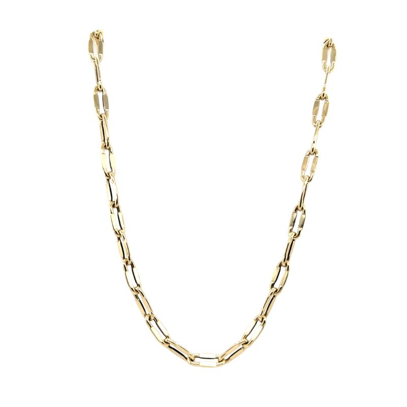 Smashed Paperclip Necklace, 14kt Yellow Italy