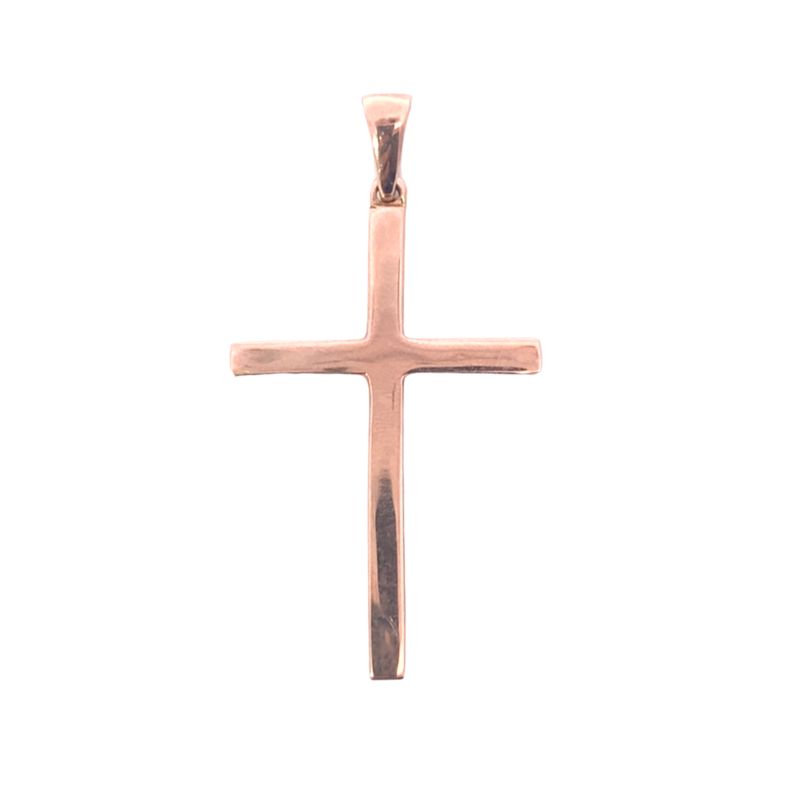 Mid Size 2.55mm Wide Cross, 14kt Rose Gold