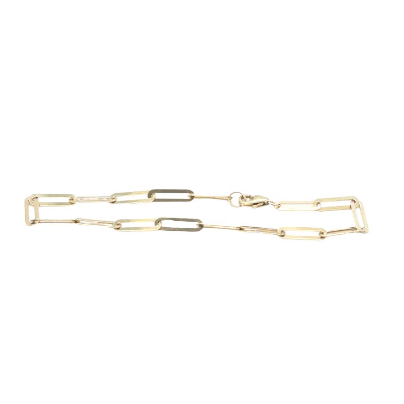 Thin Solid Paperclip Necklace, 14kt Yellow - Image 2