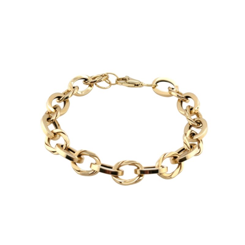 Oval Alternting Bracelet, 14kt Yellow Italy