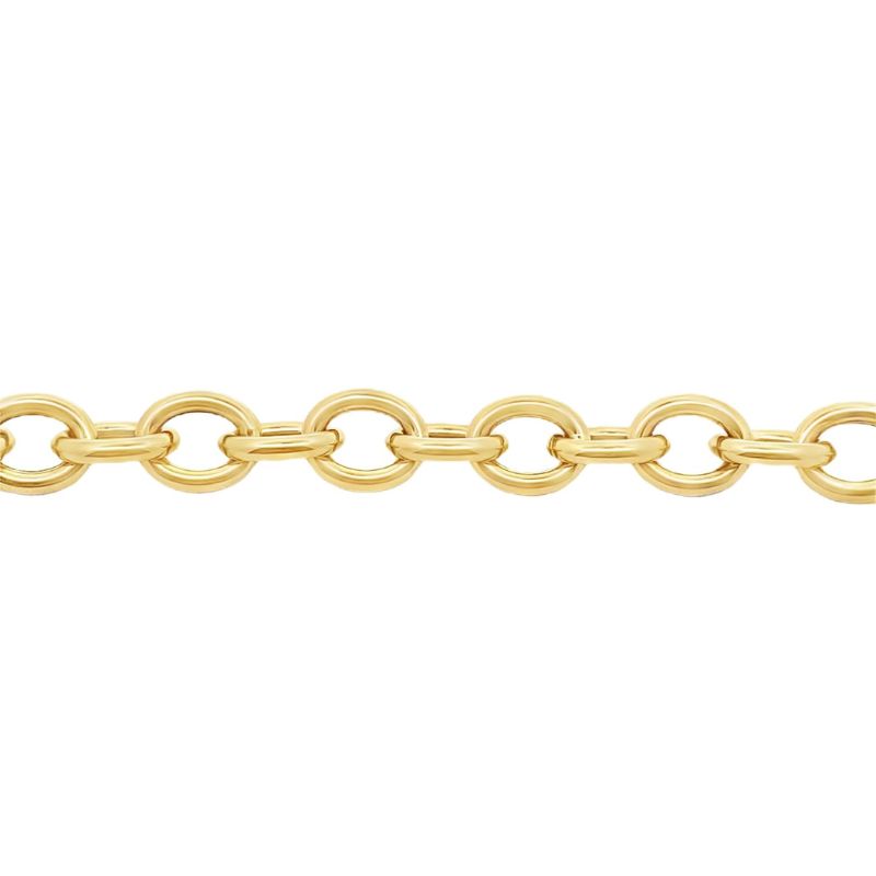 9.5mm Hollow Oval Link Bracelet, 8~22, 14kt Yellow Gold - Image 2