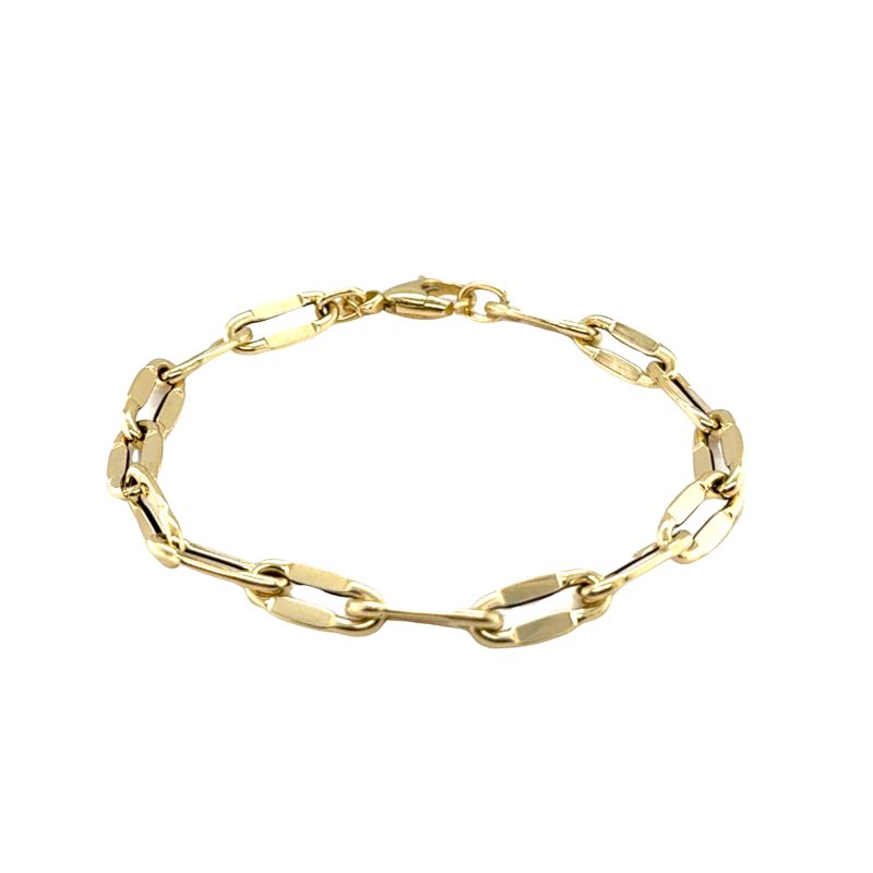 Smashed Paperclip Bracelet 7~22 long Crafted in 14kt Yellow in Italy