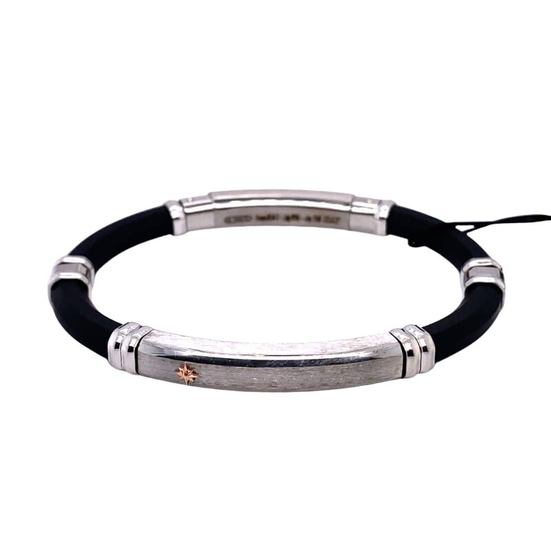 Zancan Men's  Rubber Bracelet with RG Accents REF#EXB974R-N