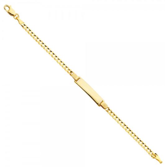 Cuban Junior ID Bracelet, 14kt Yellow