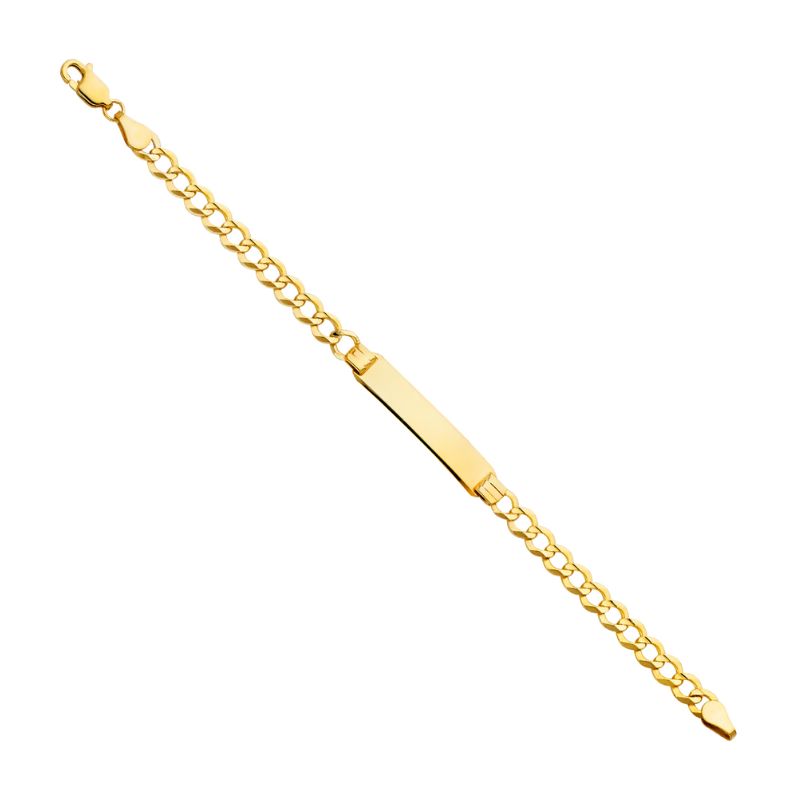 6mm Cuban Nameplate Baby Bracelet, 14kt Yellow