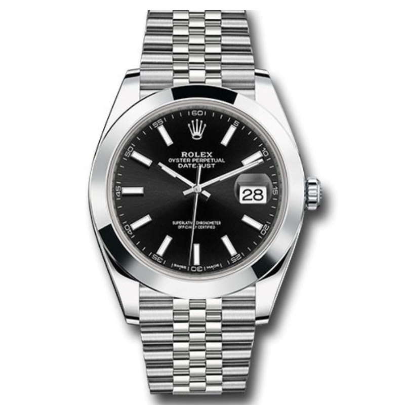 Rolex Datejust 41MM, Ref #126300, Black Stick, Jubilee Bracelet