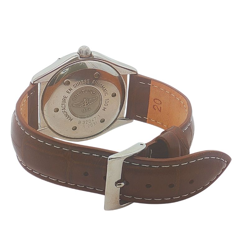 Breitling Antares World B32047. Blue Dial on Brown Strap. 38mm Full Papers - Image 2