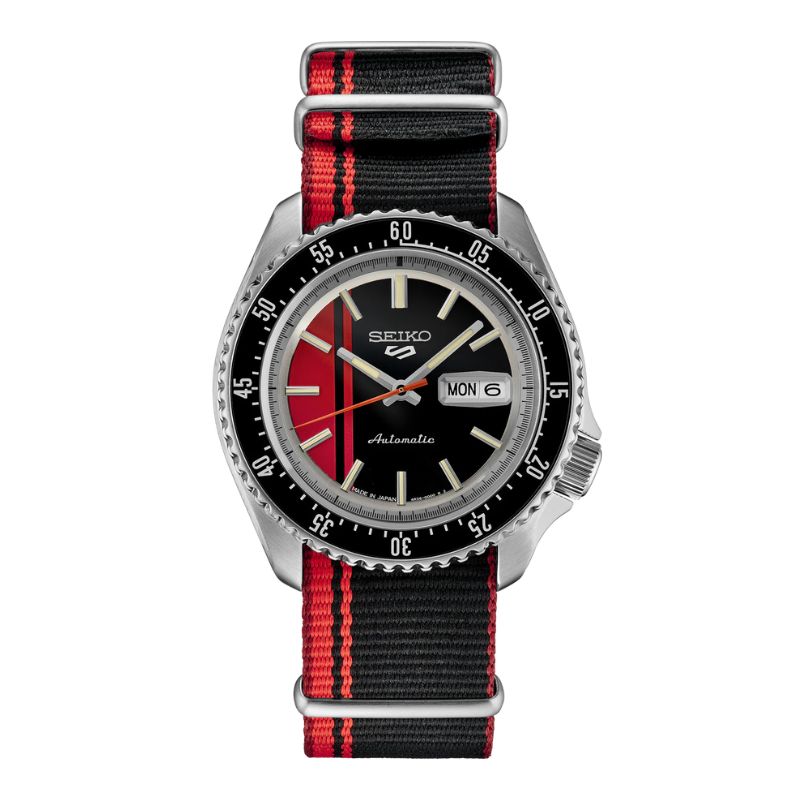 Black and Red Dial Seiko 5 Sports, SRPK71
