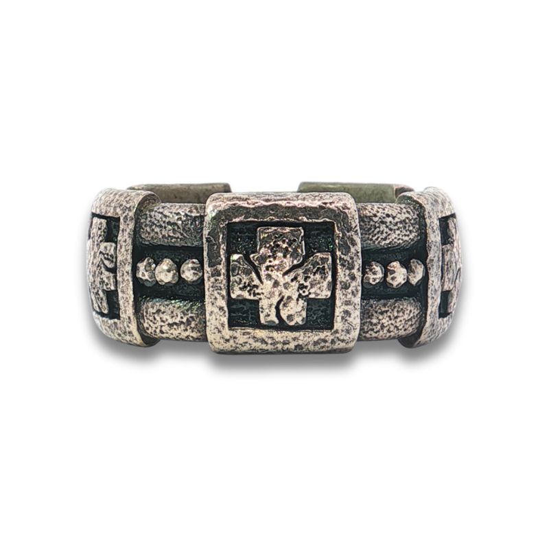 Scott Kay Sterling Silver Cross and Bead Band