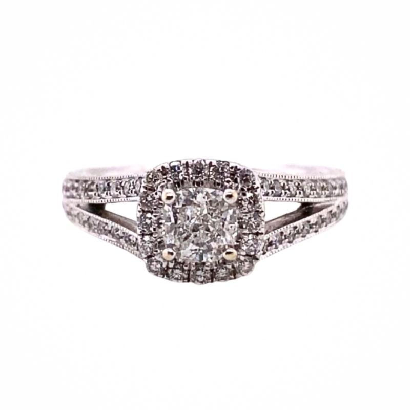 Michael Hill Cushion-Cut Split Shank Engagement Ring