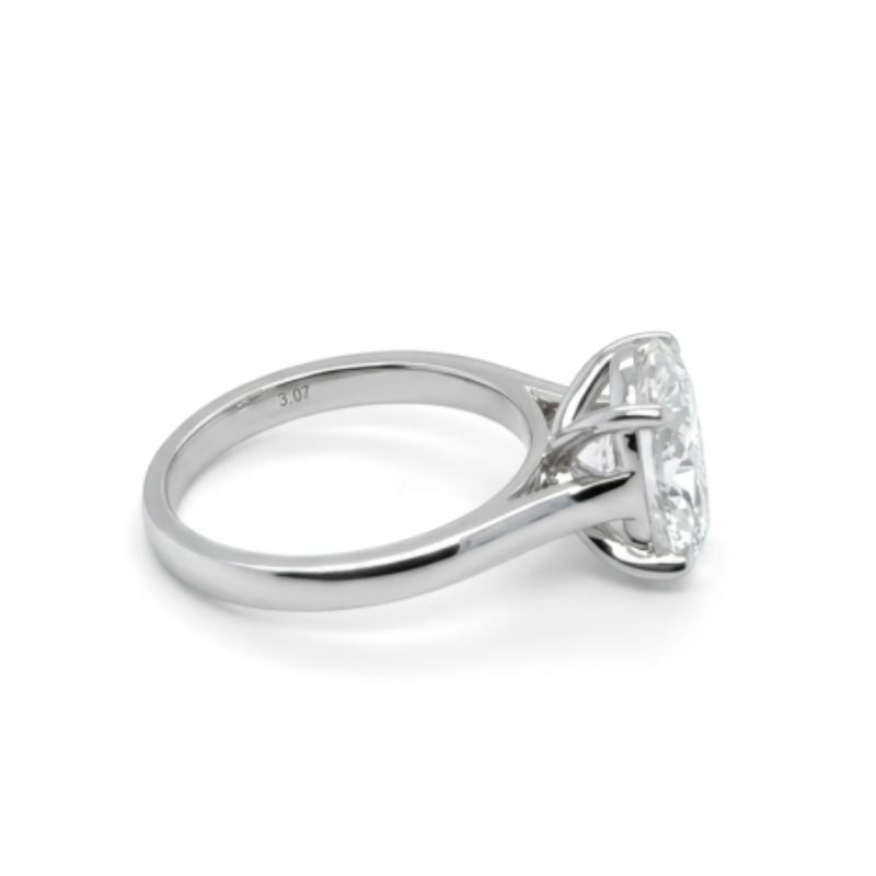 3.00ct Lab Grown Oval Cathedral Solitiare, 14kt White - Image 2