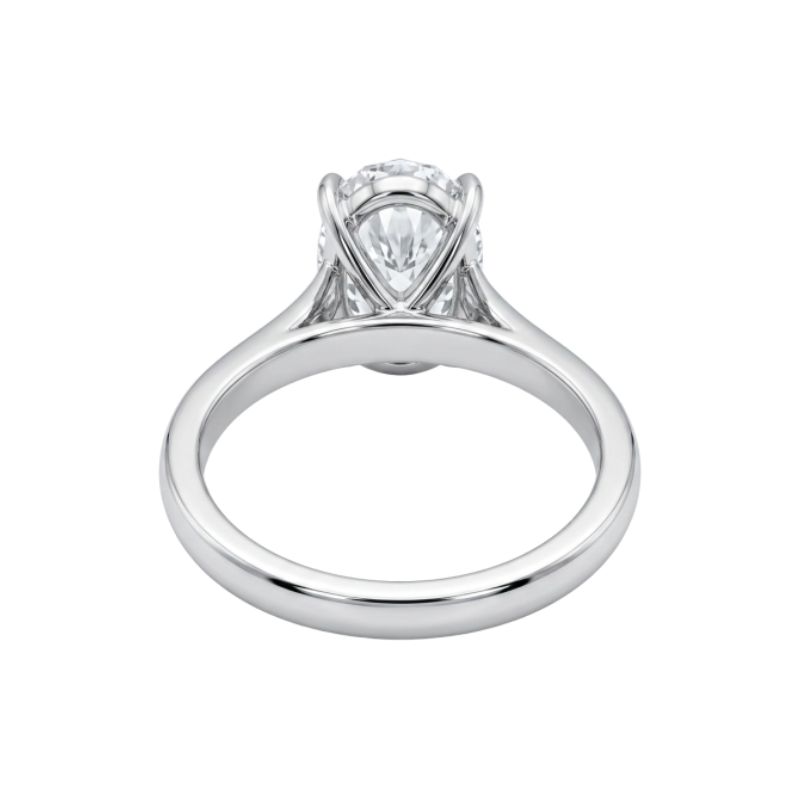 3.00ct Lab Grown Oval Cathedral Solitiare, 14kt White - Image 3