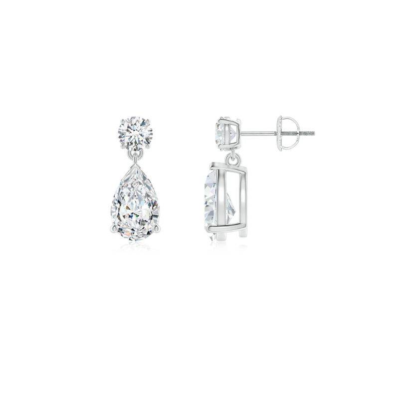 4.75ctw Pear Drop Earrings, 14kt White