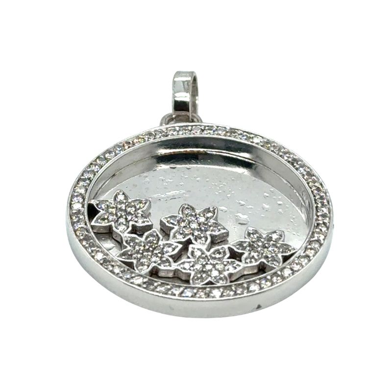 1.00ctw Floating Petals Medallion, 14kt White
