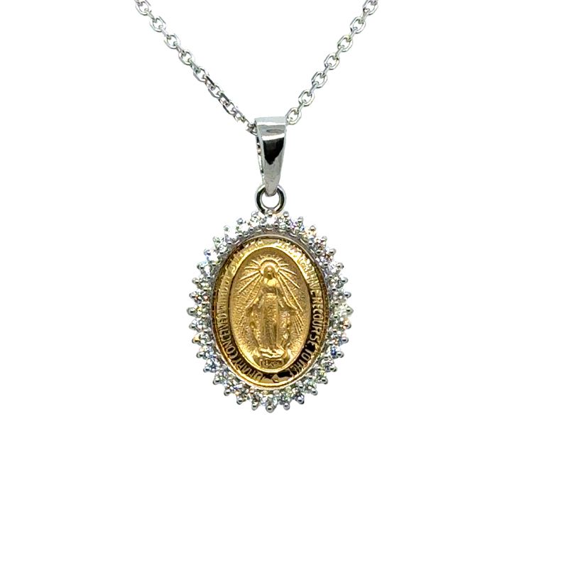 Oval Miraculous Metal with Diamond Frame, 0.46ct
