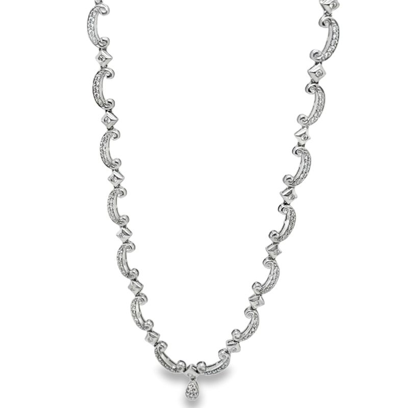 Chad Allison Ornate Style Diamond Necklace 18KT White Gold