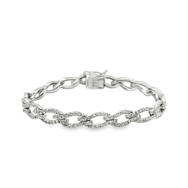 1.35c, Braided Split Prong Diamond Bracelet 18KT White Gold
