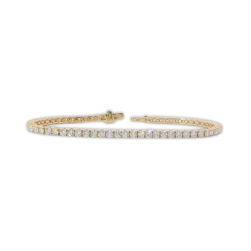 5ctw Lab Grown Round Diamond Tennis Bracelet, 14kt