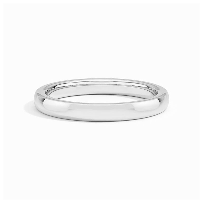 2.5mm Wide Dome Ladies Wedding Band, 14kt Gold