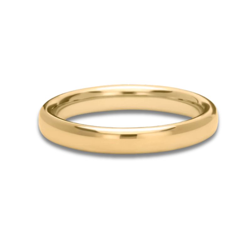 3.0mm Wide Dome Ladies Wedding Band, 14kt Gold