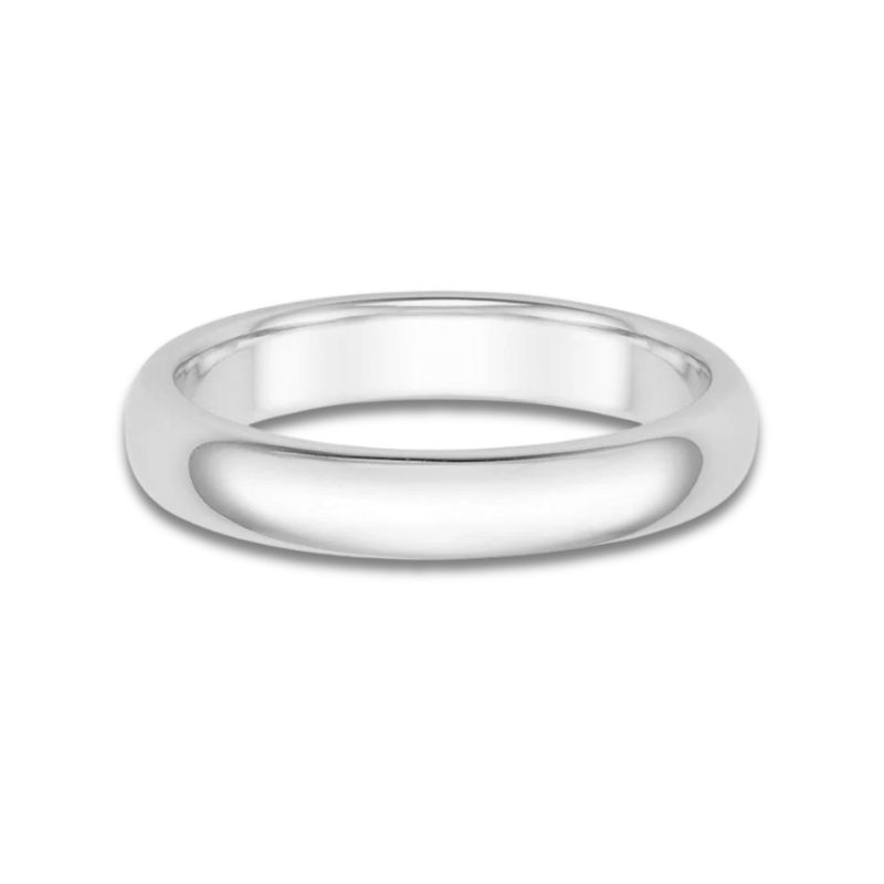 4.0mm Wide Dome Ladies Wedding Band, 14kt Gold