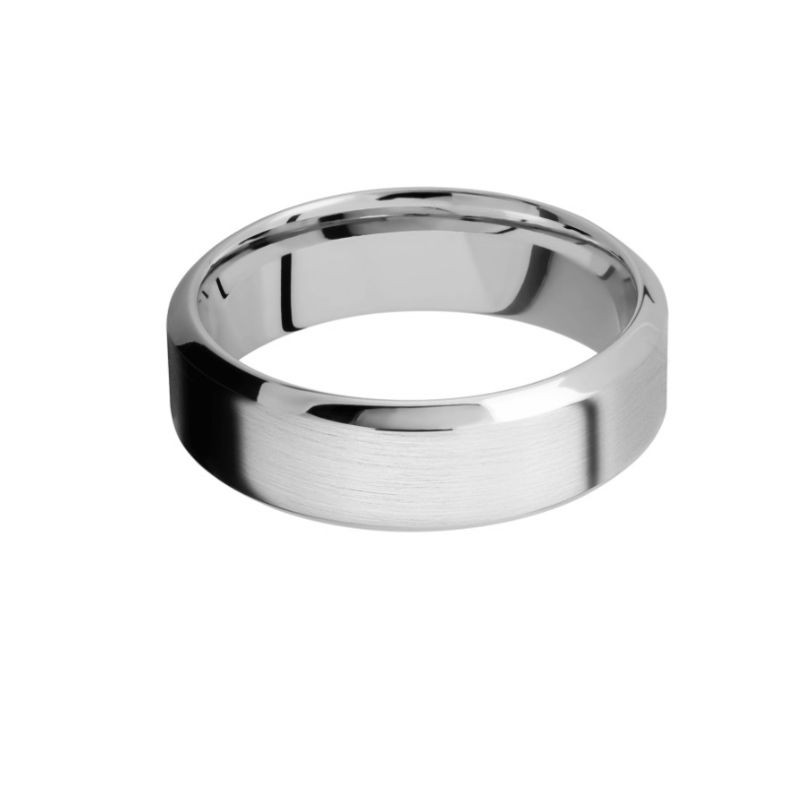 Mens Beveled Wedding Band, 7mm - Image 2
