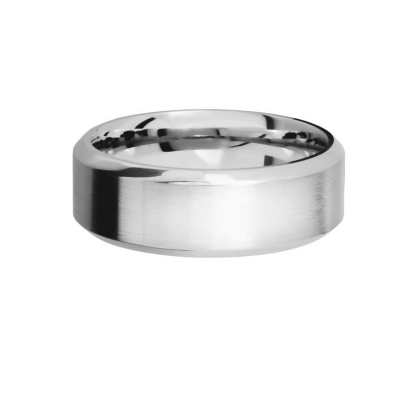 Mens Beveled Wedding Band, 7mm