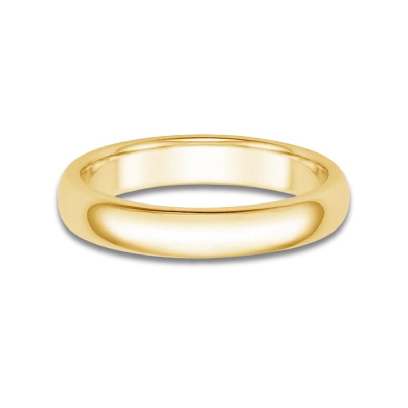 4.0mm Wide Dome Gents Wedding Band, 14kt Gold