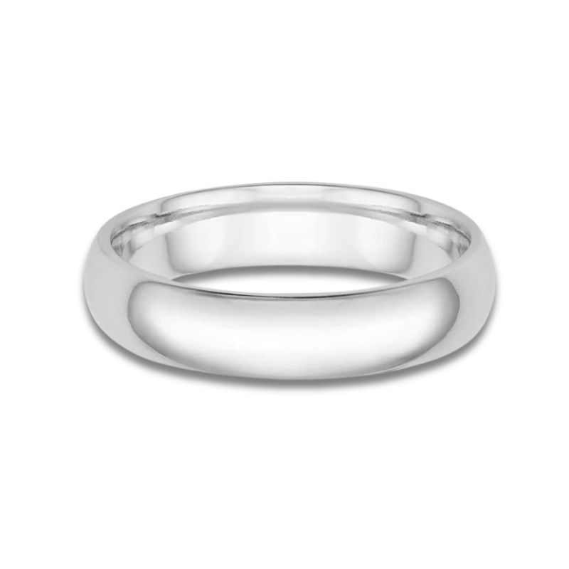 5.0mm Wide Dome Gents Wedding Band, 14kt Gold