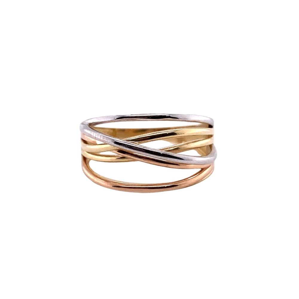 14kt Tri-Color Illusion Stacker Ring