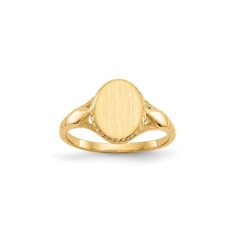 8.5x6.5mm Open Back Oval Signet Ring, 14kt Yellow