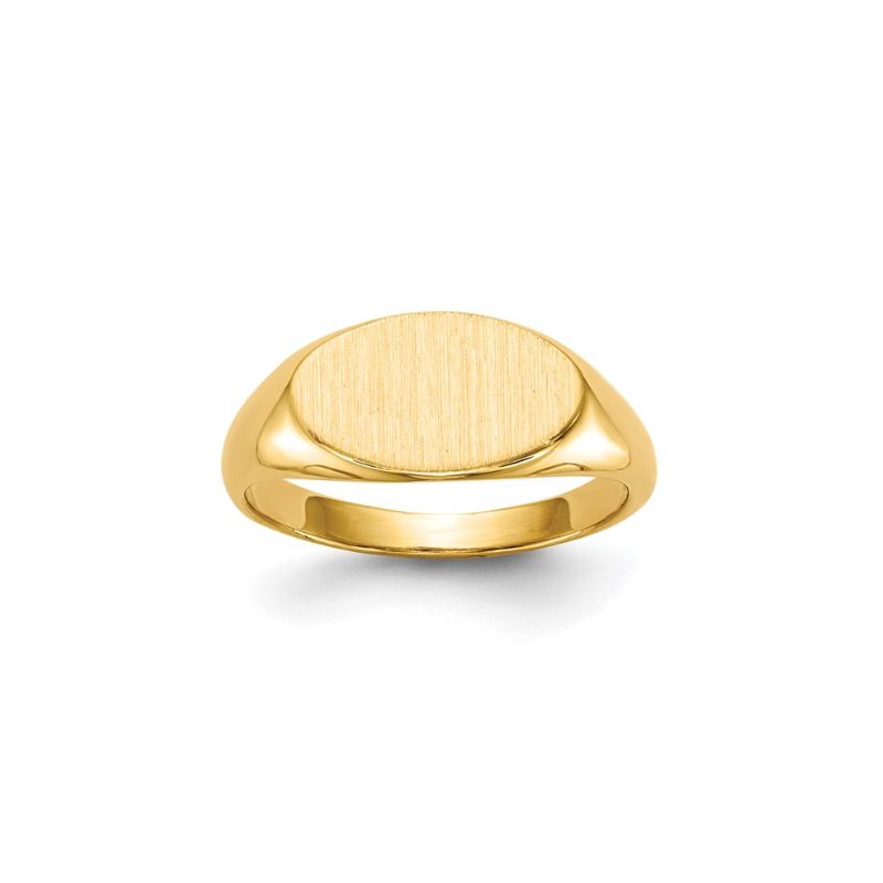 11x6.5mm Open Back Oval Signet Ring, 14kt Yellow