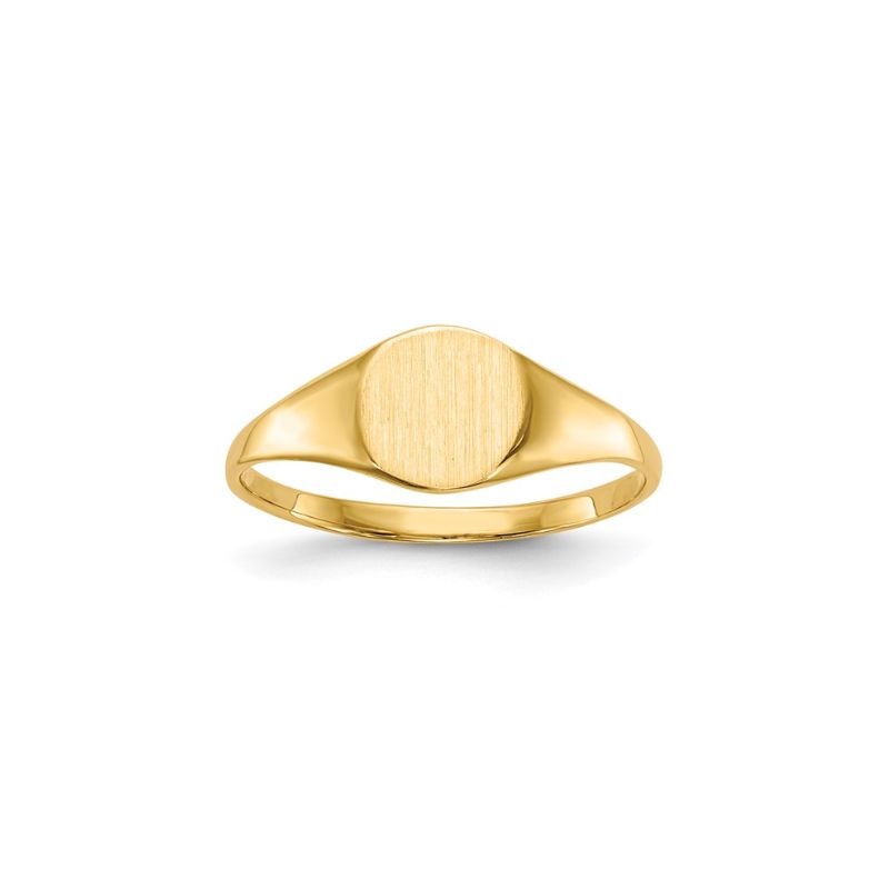 7.5x6.5mm Open Back Round Signet Ring, 14kt Yellow