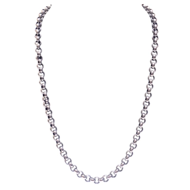 5.5mm Hollo Rollo Necklace, 14kt White