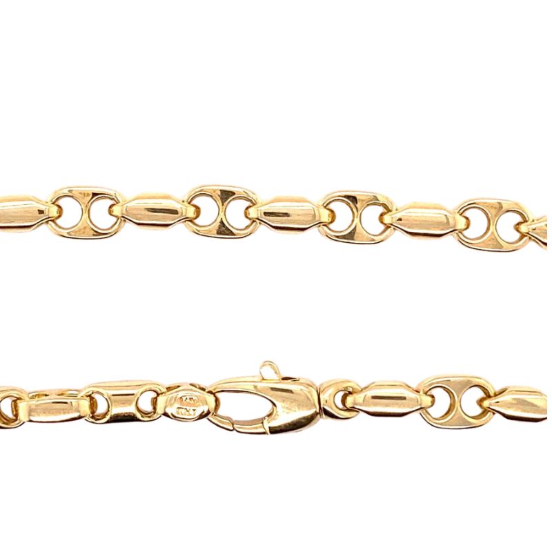 Hollow Gucci 6.0mm, 14kt Yellow 22~22