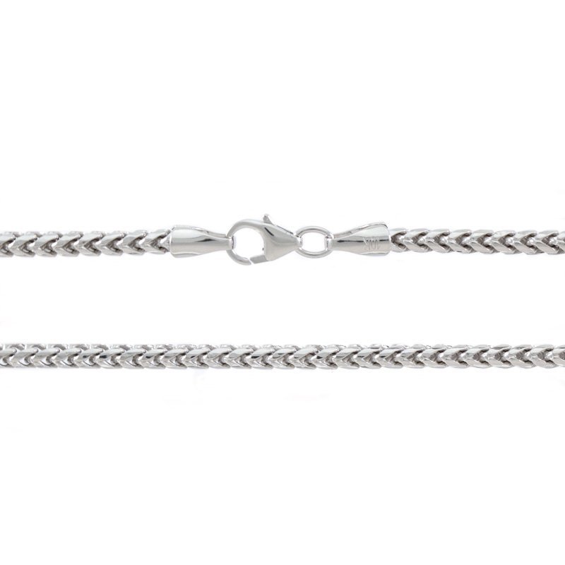 14kt White Gold Diamond Cut Franco, 2.0mm, 24~22