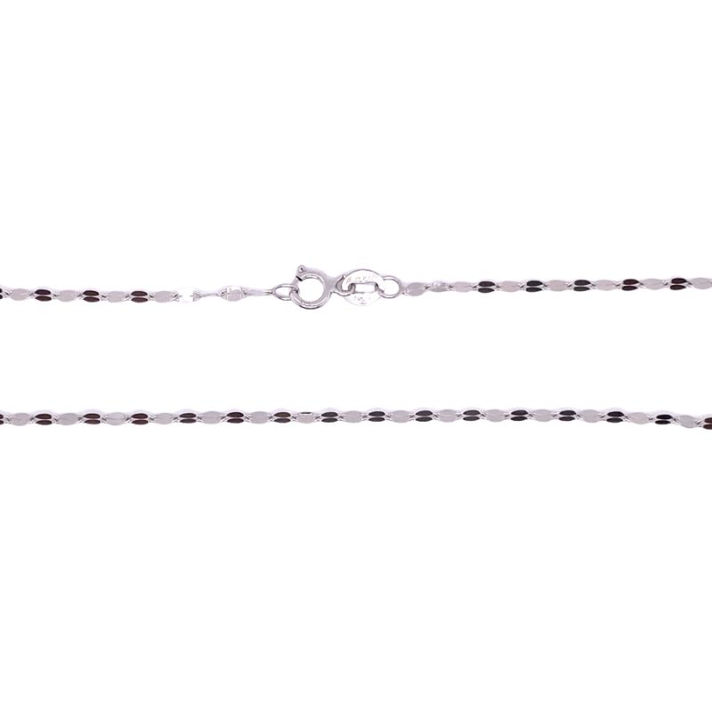 16~22 14kt White Gold Lightweight Link Chain